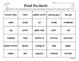 Plant Products Color Sorting Activity