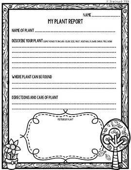 Plant Report FREEBIE by Kristina Rose | TPT