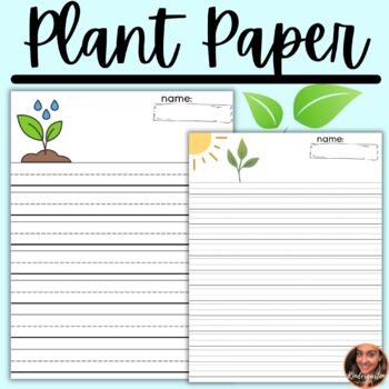 Preview of Plant Science Writing Vertical Lined Paper with 4 Different Levels of Spacing