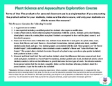 Plant Science and Aquaculture Exploration Course (Entire Class)