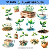 Plant Sprout Clipart Set for School Bulletin Boards and Ed