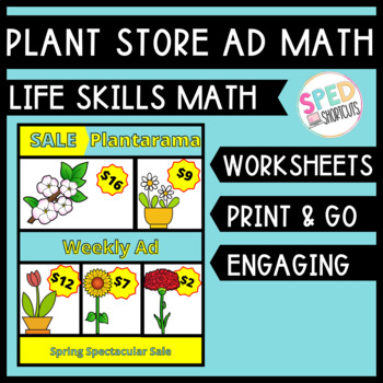 Preview of Plant Store Ad Math | Worksheets | Life Skills #SummerWTS