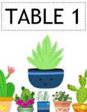 Plant/ Succulents Classroom Theme Table Labels