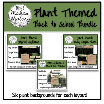 Preview of Plant Theme Back to School Bundle