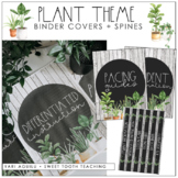Plant Theme Binder Covers & Spines | EDITABLE | Neutral Cl