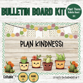 Plant Theme Bulletin Board Kit ,Spring Kindness Classroom : Cactus Theme