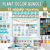 Plant Theme Classroom Decor Bundle | Editable Classroom Tr
