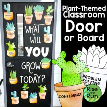 Preview of Plant Theme Classroom Decor for Door or Bulletin Board with Succulent & Cactus