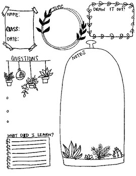 Preview of Plant Theme Notes Worksheet