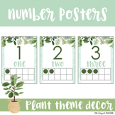 Plant Theme Number Posters 1-20 with Ten Frames Botanical 