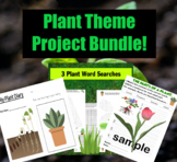 Plant Theme Project Bundle: Diary, Worksheets, Word-searches!