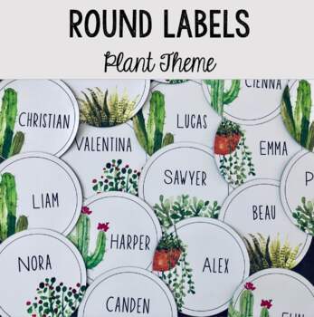 Preview of Plant Theme Round Labels