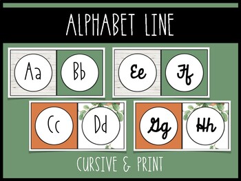 Preview of Plant Themed Alphabet Line - Print and Cursive