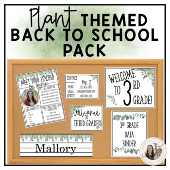 Preview of Plant Themed Back to School Pack - Class Decor