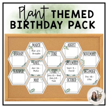Preview of Plant Themed Classroom Birthday Pack - Class Decor