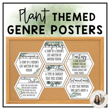 Preview of Plant Themed Classroom Genre Poster Display -Decor for Class Library