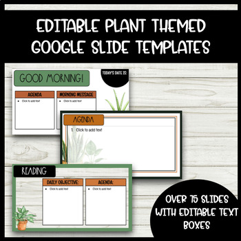 Preview of Plant-Themed Google Slides | Agenda | Morning Meeting 