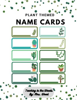 Preview of Plant Themed Name Cards - Set of 20.