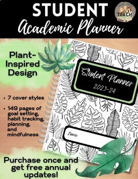Preview of Plant Themed Printable Student Planner / Agenda