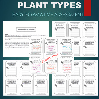 Preview of Plant Types Activity - ENTRANCE AND EXIT SLIP