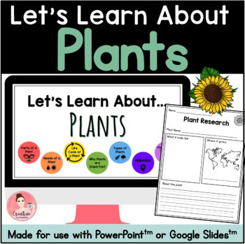 Preview of Plant Unit with Digital Slideshow and Printable Activities