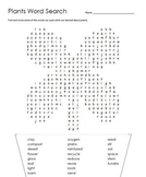 Plant Word Search First Grade CCSS