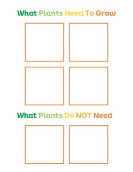 Preview of Plant Worksheet // What Plants Need to Grow // Low Prep Activity