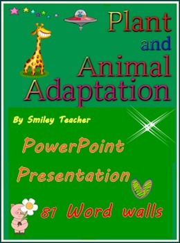 Preview of Adaptation of plants and animals bundle of  PPT & Word Walls