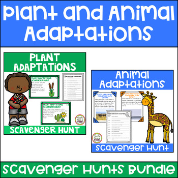 Preview of Plant and Animal Adaptations Scavenger Hunts Bundle