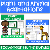 Plant and Animal Adaptations Scavenger Hunts Bundle