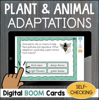 Preview of 3rd Grade Plant & Animal Adaptations Behavior Survival Science BOOM Cards