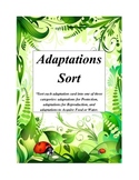 Plant and Animal Adaptations Sort With Rubric