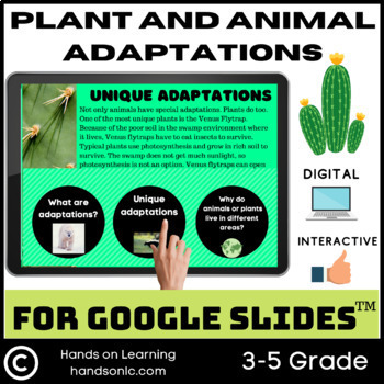Preview of Plant and Animal Adaptations Unit for Google Slides