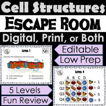 Preview of Plant and Animal Cell Organelles Activity: Digital Escape Room (Cell Structures)