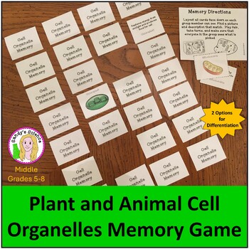 Preview of Plant and Animal Cell Organelles Memory Game