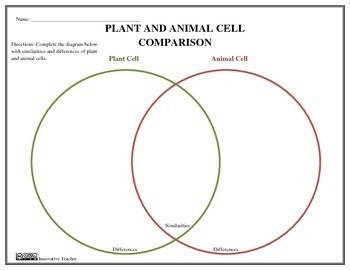 Plant and Animal Cell Venn Diagram (Homeschool Science) by Innovative