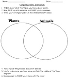 Plant and Animal Cells - Graphic Organizer - Venn Diagram