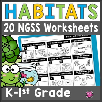 Preview of Animals and Habitats Kindergarten & 1st Grade Science Plants Worksheets