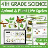 Plant and Animal Life Cycles Activity & Answer Key 4th Gra