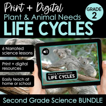 Preview of Plant and Animal Life Cycles, Needs, Interdependence 2nd Grade Science BUNDLE