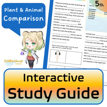 Preview of Plant and Animal Structure Comparison - Florida Science Interactive Study Guide