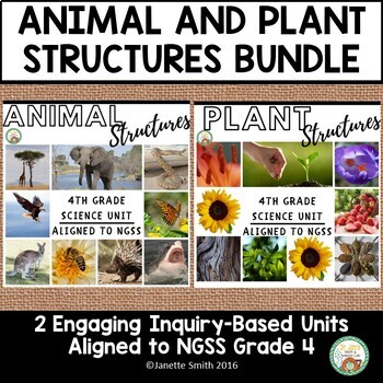Preview of 4th Grade Science Plant and Animal Structures Bundle (NGSS Aligned)