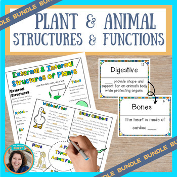 Preview of Plant and Animal Structures and Functions Activities and Game Bundle