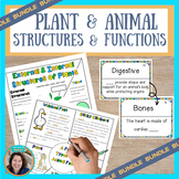 Plant and Animal Structures and Functions Activities and G