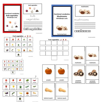 Preview of Plant derived food vocab. writing. match&sort, 3 part cards Bundle-Montessori