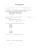 Plant vs Animal Systems & Structures - worksheet + key