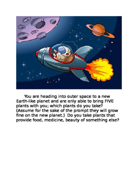 Preview of Plant writing prompt concerning outer space colonization