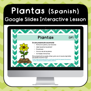 Preview of Plantas (Spanish) - Google Slides Digital Interactive Lesson