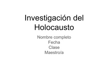 Preview of Plantilla de diapositivas editables para la investigación del Holocausto