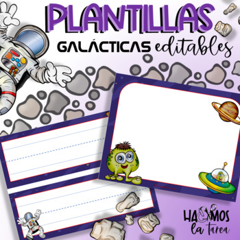 Preview of Plantillas para editar con motivo galáctico